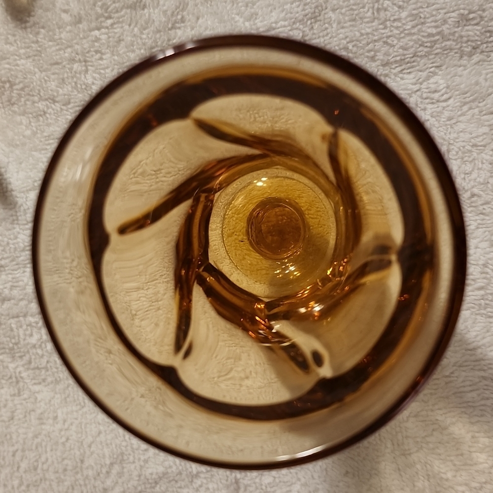Elegant Vintage Amber Jamestown Fostoria Water Goblet  | Set of 3 - Picture 6 of 11